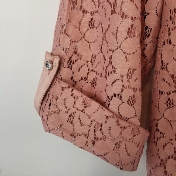 HALO LACE TOP. PINK. SIZE L. PINKY MAUVE. - Picture 2 of 13